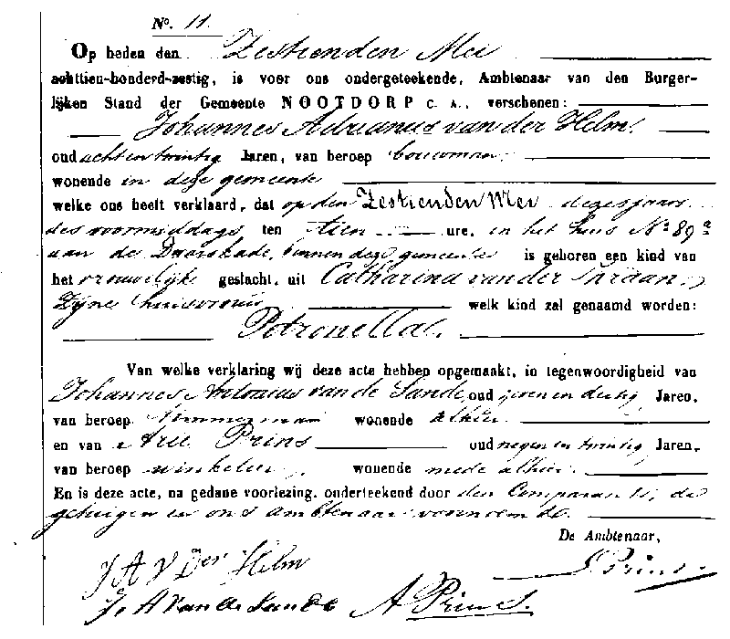 18600516 geb akte 11 Petronella dv JA vd Helm - C vd Kraan